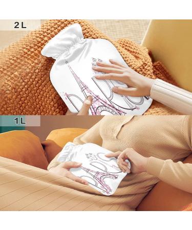 Buy Eiffel Tower Paris Hot Water Bottle 1L - Small Pain Relief Bag with Cover | Eco-Friendly BAP-Free - Buy Online on GoSupps.com