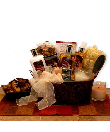 Gift for Her Caramel & Vanilla Creame Bath and Body Spa Gift Basket