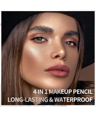 4-in-1 Makeup Pen Eye Liner Brow Liner Lip Liner & Highlighter Pen Waterproof All in One Makeup Pen Eye Long-Lasting Eye Liner Brow Liner Lip Liner & Highlighter Pen (#Pink) - Buy Online on GoSupps.com