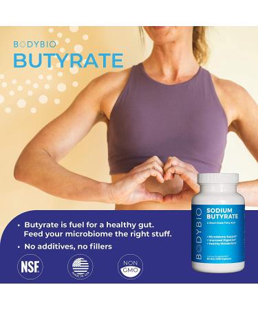 BodyBio Sodium Butyrate 60 Non-GMO Capsules for Digestive Health - Buy Online on GoSupps.com