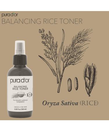 PURA D'OR 3.38 Oz Rice Water Balancing Facial Toner - Hydrating & Soothing Formula with Natural Extracts - Skin Texture Support for Radiant Skin - Alcohol-Free - Travel Size 3.38 Fl Oz (Pack of 1) - Buy Online on GoSupps.com