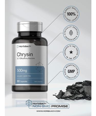 Chrysin 500mg Capsules - Passion Flower Extract - Non-GMO Gluten Free Supplement - 60 Count by Horbaach - Buy Online on GoSupps.com