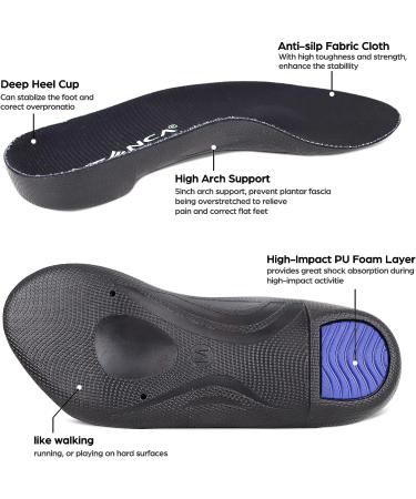 NEENCA Orthotic Arch Support Insoles for Plantar Fasciitis Relief - Women Men, S Black - Buy Online on GoSupps.com