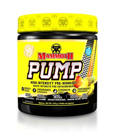 MAMMOTH PUMP Pre Workout Powder Superior Muscle Pumps Increase Strength & Endurance Explosive Power & Energy Supplement Heightened Focus Quick Recovery Reduced Soreness 30 serve (Pineapple Mango) Pineapple Mango 30 Count (Pack of 1)