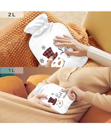 Snowman Let It Snow Hot Water Bottle - 1L Heat Therapy Relief | Cozy Bed Warmer & Cold Pack Cover - Buy Online on GoSupps.com