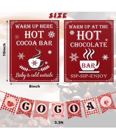 3 Pieces Hot Cocoa Bar Kit Includes 1 Hot Cocoa Banner 2 Hot Chocolate Bar Sign Hot Cocoa Bar Accessories for Christmas Winter Holiday Birthday Baby Shower Party Its Cold Outside Decorations - Buy Online on GoSupps.com