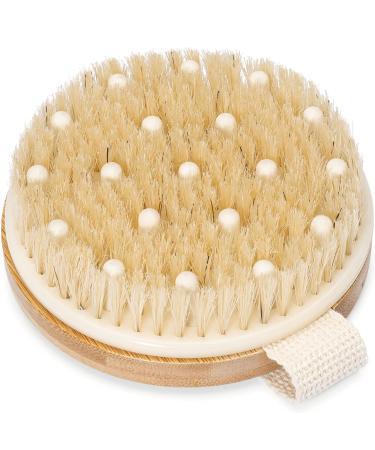 Dry Brushing Body Brush - Best for Exfoliating Dry Skin, Lymphatic Drainage and Cellulite Treatment - Organic Spa Exfoliator and Massage Scrub Brush with Natural Boar Bristles