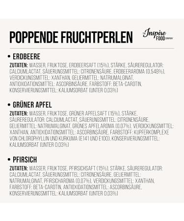 Inspire Food Bubble Tea Pearls - 3-Person Pack Popping Boba | Vegan Gluten-Free Tapioca | Strawberry Green Apple Peach - 450g Each - Buy Online on GoSupps.com
