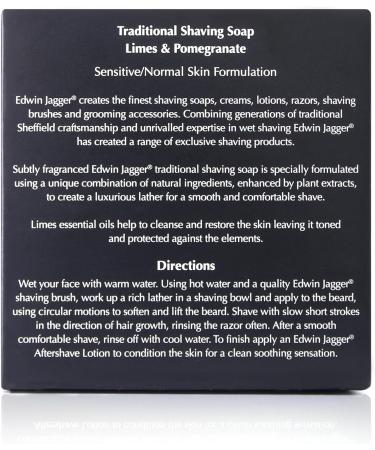 Edwin Jagger SSLPT Limes & Pomegranate Natural Shaving Soap 65g - Travel Size - Buy Online on GoSupps.com