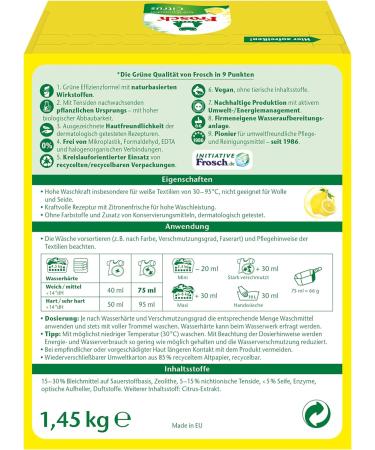 Frosch Citrus Full Washing Powder 1.45kg - Buy Online on GoSupps.com