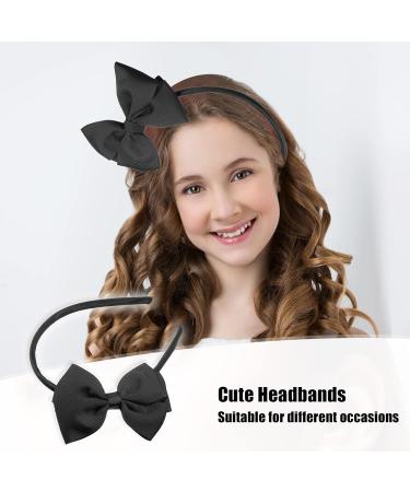 VOCOSTE Bow Headband Fashion Cute Polyester Hairband for Teenager Black 5.9x4.4 Inch - Buy Online on GoSupps.com