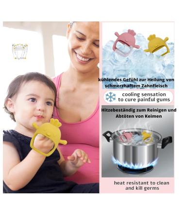 Kingnable Bite Ring for Babies - BPA Free Silicone Dental Aid Toy (3 Months+) - Soothes Wounded Gums - Dark Pink - Buy Online on GoSupps.com