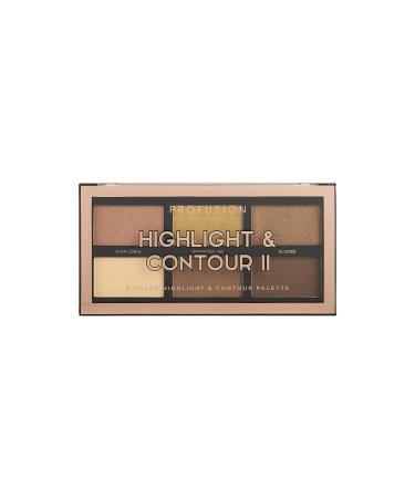 Profusion Cosmetics Rich Ingredients Long Lasting and Bendability Lightweight Mini Artistry Highlight & Contour II Palette - Medium Dark