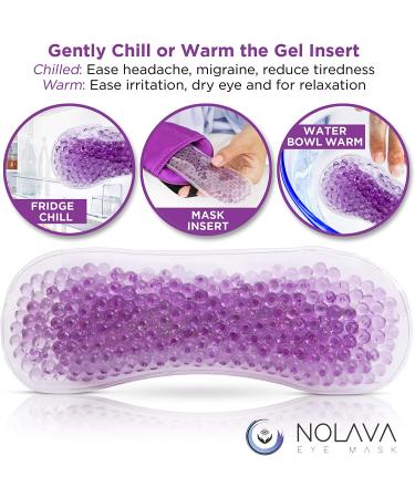 NOLAVA 100% Pure Mulberry Silk Sleep Eye Mask - Luxe Silk Cover for Women, Men, Moms - Purple | Gel Eye Mask | Warm Compress | Cooling Gel Pack | Adjustable Silk Band - Buy Online on GoSupps.com