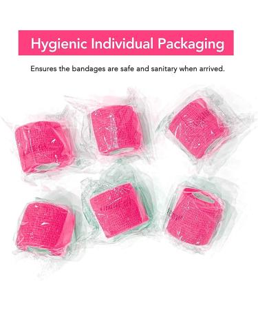 Cohesive Bandage 2" x 5 Yards 6 Rolls Self Adherent Wrap Medical Tape Adhesive Flexible Breathable First Aid Gauze Ideal for Stretch Athletic Ankle Sprains & Swelling Sports (Neon Pink) - Buy Online on GoSupps.com
