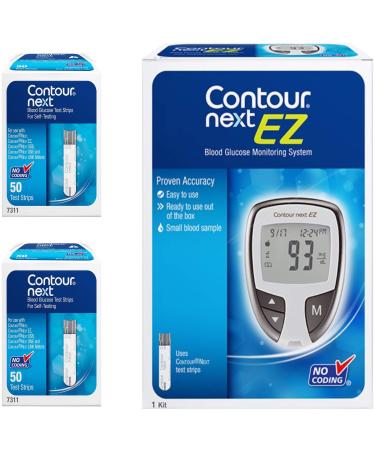 Contour Next KIT Includes 1 Glucose EZ Monitoring System + 100 Test Strips
