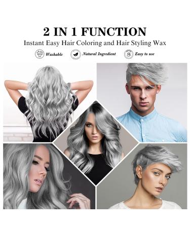 Silver Gray Hair Spray Color Wax 4.23oz - Temporary Instant Dye for Men, Women, Youth - Styling Pomades for Party, Cosplay, Halloween - Buy Online on GoSupps.com
