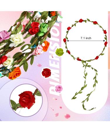 eBoot 10 PC Multicolor Flower Crown Headbands for Festival Wedding Party - Buy Online on GoSupps.com