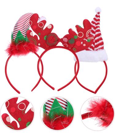 FRCOLOR Christmas Reindeer Antlers Headband Elf Headband Christmas Hat Headband Feather Headband Festival Santa Hat Headband - Buy Online on GoSupps.com