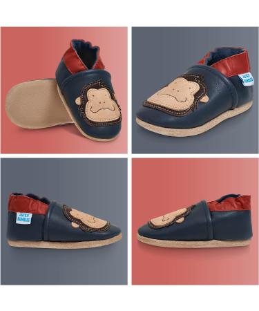 Blue Gorilla Leather Baby Shoes | Soft Sole Baby Girl & Boy Shoes 0-6 Months - Buy Online on GoSupps.com
