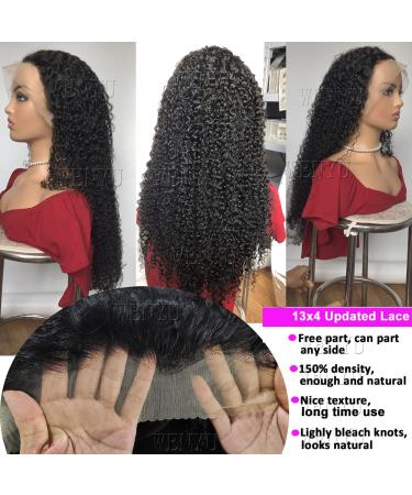 WENYU 24 Lace Front Wigs for Black Women - Curly 13x4 Human Hair, Pre-Plucked with Baby Hair, 150% Density, Brazilian Natural Black - 9A Quality - Buy Online on GoSupps.com