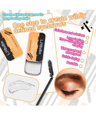 2 Pack Eyebrow Styling Soap Kit Transparent Long Lasting Waterproof Brows Soap 4D Feathery Brows Gel Eyebrow Makeup Balm Cosmetics - Buy Online on GoSupps.com