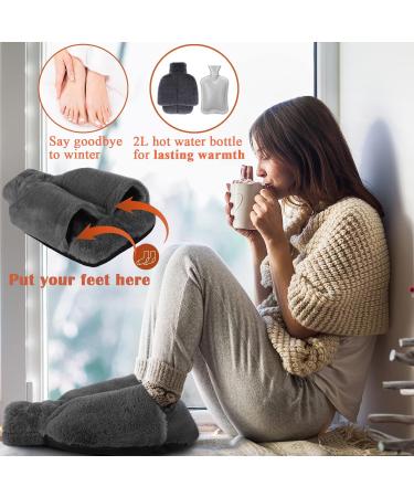 Foot Warmer Hot Water Bottle - 2-in-1 Electric-Free Heat for Women Men & Kids | Soft Winter Comfort & Cozy Hand Warmer for Office & Home - 30x35cm - Buy Online on GoSupps.com