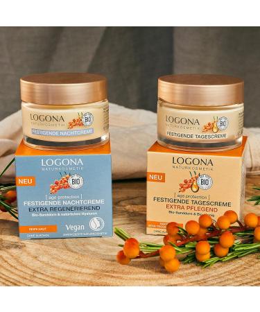 LOGONA Naturkosmetik Cr me de nuit anti- ge r g n rante pour le visage avec formule v g talienne avec argousier bio et hyaluron protection contre la vieillesse 50 ml - Buy Online on GoSupps.com