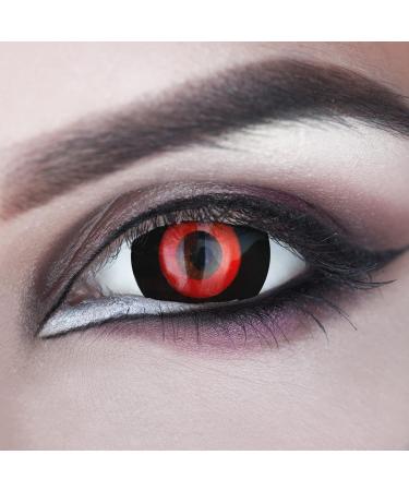 Buy Ghoul Black Red 17mm Mini Sclera Contact Lenses - 12 Month Annual Lenses for Ken Kaneki Costume | Halloween Horror - Includes Container | 1 Pair (2 Pieces) - Buy Online on GoSupps.com