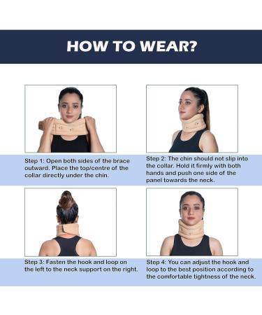 Soft Cervical Collar Adjustable Neck Brace - Medium Beige | Neck Support for Men & Women, Neck Pain Relief - Buy Online on GoSupps.com