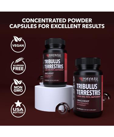 Buy Tribulus Terrestris for Men (95% Saponins) with Maca Root - 1 000 mg Male Performance Support Capsules - 90 Count - International Shipping Available - Buy Online on GoSupps.com