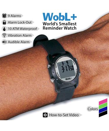WobL Waterproof Vibrating Alarms Countdown Timer Wristwatch - Black - Buy Online on GoSupps.com
