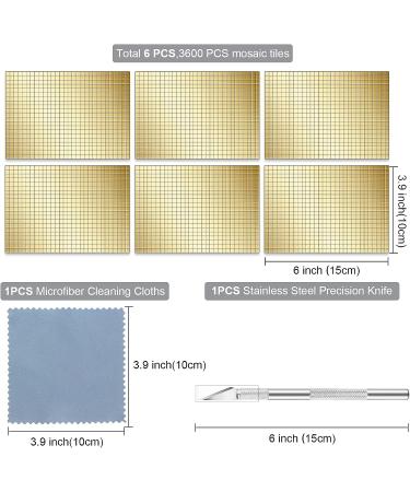 3600 Self-Adhesive Mirrors Mosaic Tiles Sticker for Crafts - Gold Square Glass Tiles Decoration - Buy Online on GoSupps.com