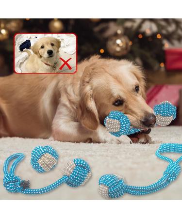 Weocar 7 Pack Puppy Rope Toys Dog Rope Toys for Small Dogs Dog Tug Rope Puppy Teething Rope for Teeth Cleaning and Chewing Keep the Dog from Being Bored Variety of Dog Cotton Rope Toys Blue Blue 7 Pack - Buy Online on GoSupps.com
