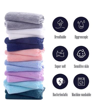 BAMBOO QUEEN 16 Count Premium Makeup Remover Cloths - Reusable & Gentle Microfiber Coral Velvet Face Towels - Highly Absorbent & Super Soft - 8x8 Inch - Multi-colored Pack - Buy Online on GoSupps.com