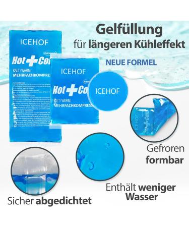 Buy IceHOF Cooling Pads Set (5x) - Soft Fleece Long-Lasting Cold Compress Various Sizes for Family Use - Ideal Gel Cooling Bags for Maximum Comfort - Buy Online on GoSupps.com