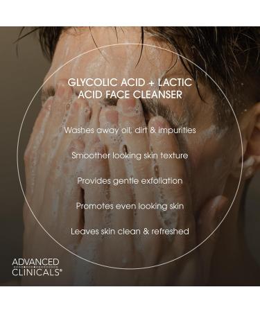 Advanced Clinicals Exfoliating Glycolic Acid & Salicylic Acid Face Wash + Hydrating Vitamin C Facial Cleanser 2pc AM/PM Skin Care Set For Women & Men To Gently Exfoliate & Cleanse Dirt & Oil 2PC 23.5 Fl Oz (2-Piece Set) Vi  - Buy Online on GoSupps.com