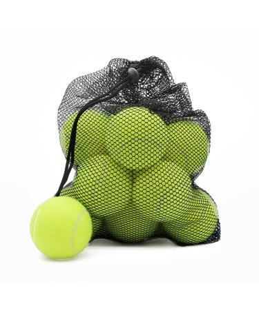 Tennis Balls, Magicorange 12 Pack Advanced Training Tennis Balls Practice Balls, Pet Dog Playing Balls, Come with Mesh Bag for Easy Transport, Good for Beginner Training Ball Green