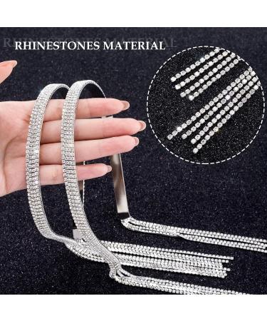 OIIKI Rhinestone Crystal Tassel Headband for Women - 2pcs Sparkly Hair Chain Set - Buy Online on GoSupps.com