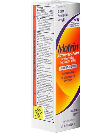 Motrin Arthritis Pain Relief Diclofenac Sodium Topical Gel 1% - Anti-Inflammatory Cream for Arthritis Pain in Hands, Wrists, Elbows, Knees, Feet & Ankles - 1.76 Oz Pack of 1 - Buy Online on GoSupps.com