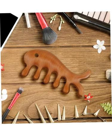 Beaupretty Fish Shape Massage Comb for Men - Gua Sha Wooden Comb for Curly Hair - Golden Sandalwood Wide Tooth Hair Stick - Buy Online on GoSupps.com