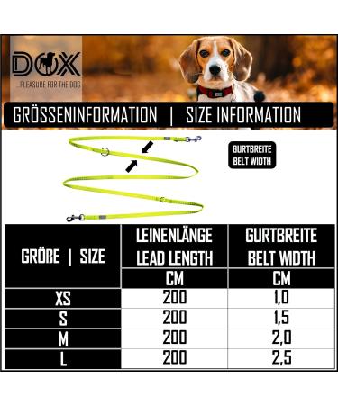 DDOXX Reflective Nylon Dog Leash - 2m 3-Way Adjustable for All Dog Sizes - XS Yellow - Durable & Stylish Pet Accessory - Buy Online on GoSupps.com