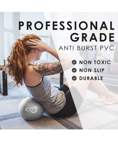 Live Infinitely 9 Barre Pilates Ball Set | Anti-Burst Mini Ball with Hand Pump | Yoga & Exercise eBook Included | Silver | Mesh Carrying Bag - Buy Online on GoSupps.com
