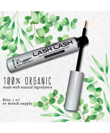 Organic Eyelash Growth Serum with X10 LASH - 6+ Month Supply (5ml) | Enhance Lashes & Eyebrows Naturally - Buy Online on GoSupps.com