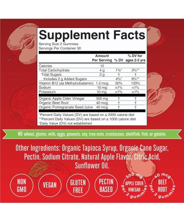 Mary Ruth's Apple Cider Vinegar Gummies 60 CT - Organic ACV Supplement - Buy Online on GoSupps.com