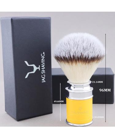 JAG Shaving Razor Brush - Synthetic Silver Spitz Hair for Men & Women - Yellow Shaving Cream Brush for Luxurious Foam - Buy Online on GoSupps.com