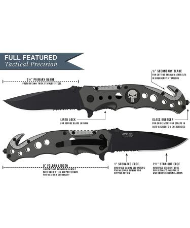 Swiss Safe 3-in-1 Tactical Knife for Military & First Responders - Navy SEAL Black - Buy Online on GoSupps.com