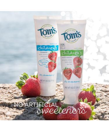 Toms of Maine Fluoride-Free Children's Toothpaste Silly Strawberry 4.7 oz - 3 Count - Buy Online on GoSupps.com