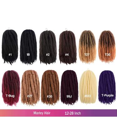 ToyoTress 14 Marley Hair Crochet Braids - 6 Pack Natural Black (1B) Afro Kinky Curly Synthetic Extensions - Buy Online on GoSupps.com
