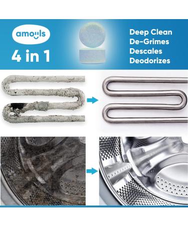Amoyls Washing Machine Cleaner - Removes Odors & Grime from Front & Top Loader Machines (Ocean Scent, 24 Tablets) - Buy Online on GoSupps.com